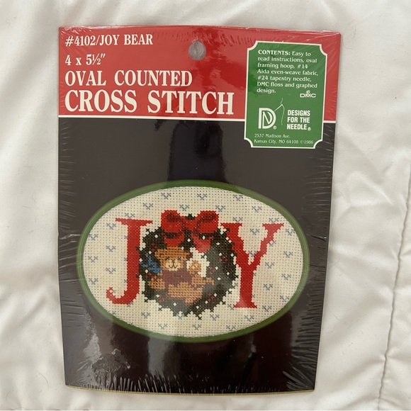 Joy Bear Counted Cross Stitch Kit | 1986 Joy Bear #4102 | Vintage Cross Stitch - Picture 1 of 4